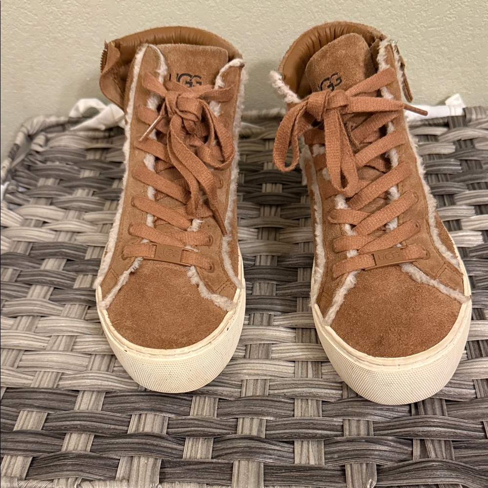UGG Chestnut Suede High-Top Sneakers